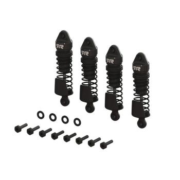 Arrma Aluminum Shock Set, 58mm Length, 1000 cSt Oil (4), Black: GROM - ARA-1567
