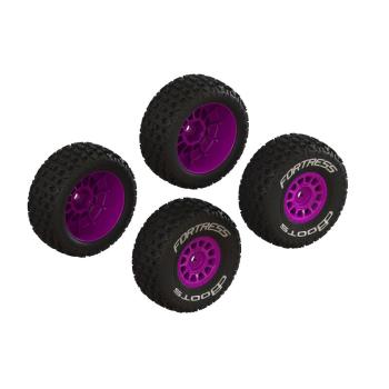 Arrma dBoots 'FORTRESS' Glued Tire Set, Purple (2 Pairs) - ARA-1570