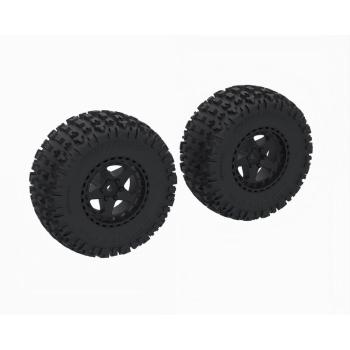 Arrma DBOOTS 'FORTRESS SC' Tire Set Glued, Black (2) - ARA-1616