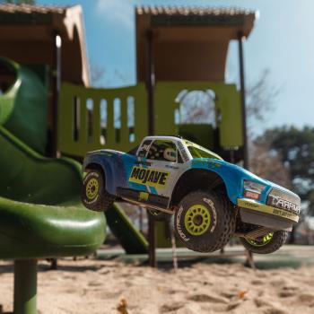 Arrma MOJAVE GROM MEGA 380 Brushed 4X4 Small Scale Desert Truck RTR with Battery & Charger Blue/White - ARA2104T2
