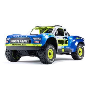 Arrma MOJAVE GROM MEGA 380 Brushed 4X4 Small Scale Desert Truck RTR with Battery & Charger Blue/White - ARA2104T2