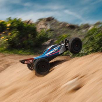 Arrma TYPHON GROM MEGA 380 Brushed 4X4 Small Scale Buggy RTR with Battery & Charger Blue/Silver - ARA2106T1