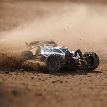 Arrma TYPHON GROM MEGA 380 Brushed 4X4 Small Scale Buggy RTR with Battery & Charger Blue/Silver - ARA2106T1