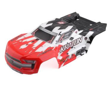 Arrma Kraton 4x4 BLX Painted Decaled Trimmed Body Red - ARA402215