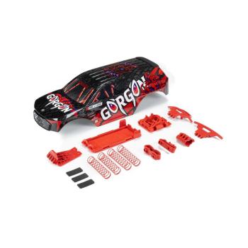 Arrma GORGON Painted Decaled Trimmed Body Set Black / Red - ARA402354