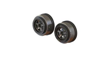 Arrma SC 2.2"/3.0" Wheel 14mm Hex Black Chrome (2) - ARA510098