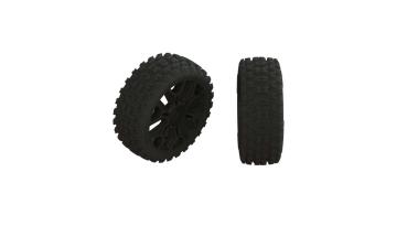 Arrma 2HO Tire Set Glued Black (2) - ARA550057