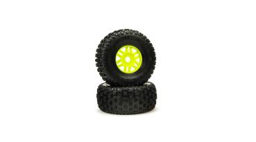 Arrma dBoots 'Fortress' Tyre Set Glued Green (Pair) - ARA550068