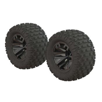 Arrma Dboots 'Fortress MT' Tire Set Glued Gun Metal (2) - ARA550086