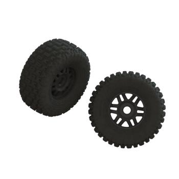 Arrma dBoots FORTRESS LP Tire Set Glued Black (2) - ARA550110