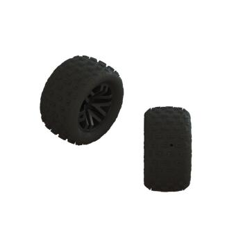 Arrma dBoots 'FORTRESS' Tire Set Glued (Black) (2 Pairs) - ARA550112
