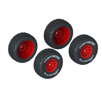 Arrma dBoots 'FORTRESS' Tire Set Glued Red (2 Pairs) - ARA550116