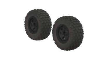 Arrma AR550042 Fortress SC Tire Set Glued Black (2) - ARAC9630