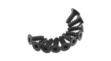 Axial AXA464 Hex Socket Tap Flat Head M3x8mm Black (10) - AXIC0127