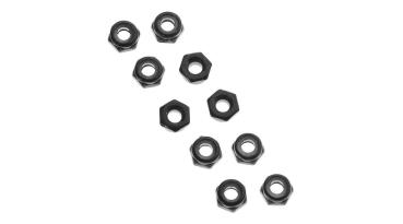 Axial AXA1052 Thin Nylon Locking Hex Nut M3 Black (10) - AXIC1052