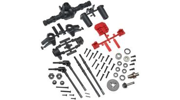 Axial AX31438 AR44 Locked Axle Set Front/Rear Complete - AXIC1438