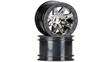 Axial AX08137 2.2 Rebel Wheels 41mm Wide Chrm/Blk (2) - AXIC8137