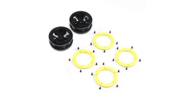 ECX FR/RR Wheel with Beadlock, Black/Yellow: Temper G2 - ECX41011