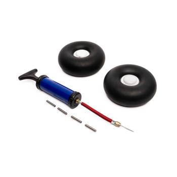 E-flite Inflatable Bead-Lock Rubber Tire Set: 120-130mm diameter 3mm-5mm axle - EFL-1350