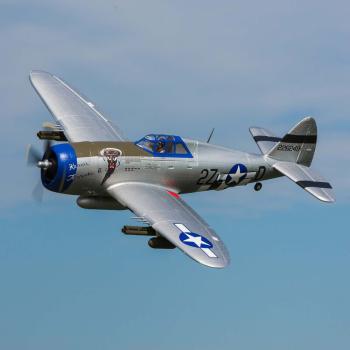E-flite P-47 Razorback 1.2m RC-Flugzeug Warbird BNF Basic with AS3X & SAFE Select - EFL08450