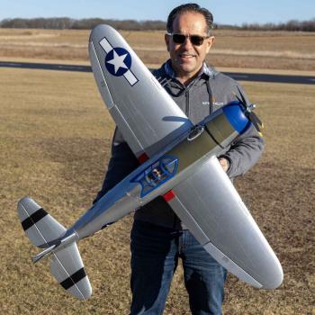 E-flite P-47 Razorback 1.2m RC-Flugzeug Warbird BNF Basic with AS3X & SAFE Select - EFL08450
