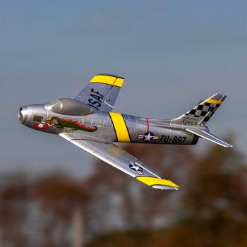 E-flite UMX F-86 Sabre 30mm EDF Jet Micro RC-Flugzeug BNF Basic with AS3X and SAFE Select - EFLU7050