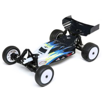 Losi Mini-B, Brushed, RTR: 1/16 2WD Buggy, Black/White - LOS01016T2