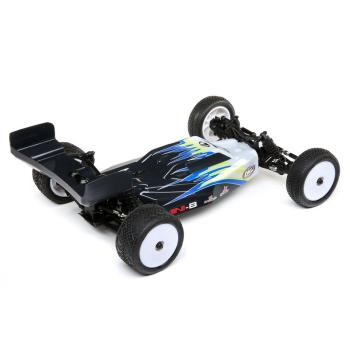 Losi Mini-B, Brushed, RTR: 1/16 2WD Buggy, Black/White - LOS01016T2