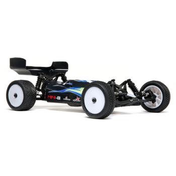 Losi Mini-B, Brushed, RTR: 1/16 2WD Buggy, Black/White - LOS01016T2
