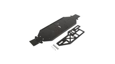 Losi Chassis m. Halteplatte, 4mm, schwarz: DBXL-E - LOS251050