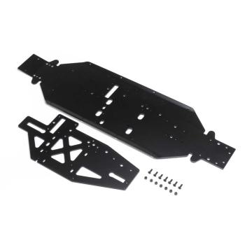Losi Chassis w/Brace Plate, 4mm, Black: DBXL 2.0 - LOS251113