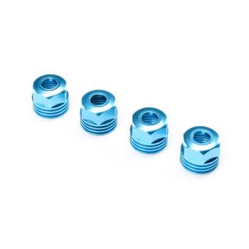 Losi Lower Shock Caps, Aluminum, King Blue (4): SBR 2.0 - LOS253032