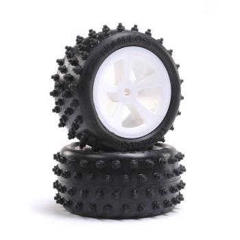 Losi 4 Row Rear Tires, Mounted, White (2): Mini JRX2 - LOS41024