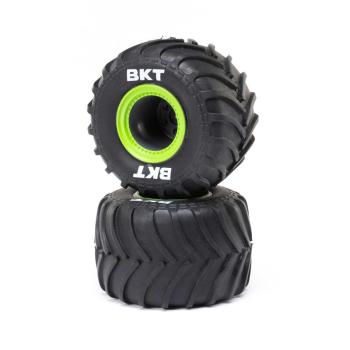 Losi MT TiresGreen Beadlock Premount(2): Mini LMT - LOS41045