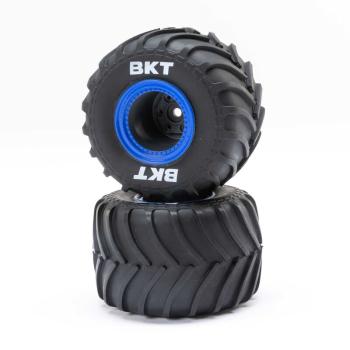 Losi MT Tires Blue Beadlock Premount(2): Mini LMT - LOS41047