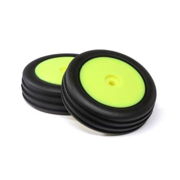 Losi Wide Body Rib Front Mounted Tires Yellow (2): Mini B - LOS41048