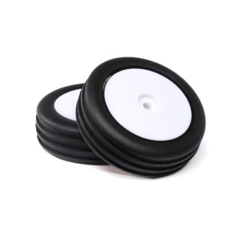 Losi Wide Body Rib Front Mounted Tires White (2): Mini B - LOS41049