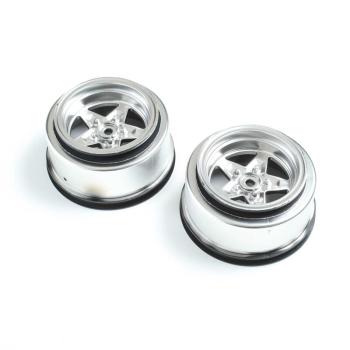 Losi Rear Wheel, Satin Chrome (2): 22S Drag - LOS43048