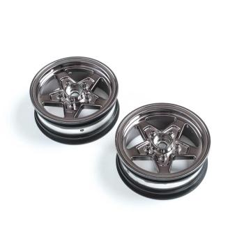 Losi Front Wheel, Black Chrome (2): 22S Drag - LOS43049
