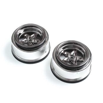 Losi Rear Wheel, Black Chrome (2): 22S Drag - LOS43050