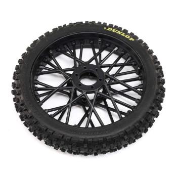 Losi Dunlop MX53 Front Tire Mounted Black: Promoto-MX - LOS46004