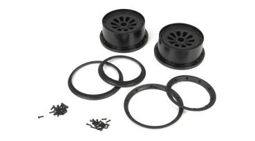 LOSI Felge und Beadlock Set Schwarz (2) 5T - LOSB7034