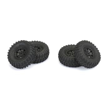 Proline 1/24 Hyrax F/R 1.0 Trs Mountd 7mm Blk Impulse (4) - PRO1019410