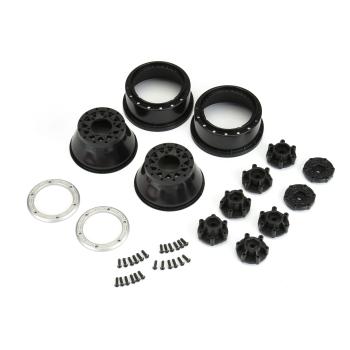 Proline 1/10 Raid Bead-Loc F/R 2.2"/3.0" SC (2) Silvr/Blk - PRO281103