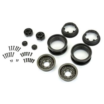Proline 1/6 Black Rhino Armory Alum 2.9 Dual Offset SCX6 Wheels (2) Gunmetal - PRO282600