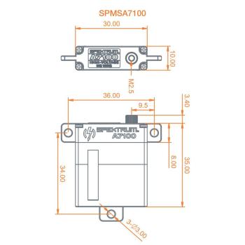Spektrum A7100 MT/MS MG HV Wing Servo - SPMSA7100