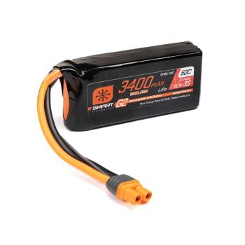 Spektrum 11.1V 3400mAh 3S 50C Smart G2 Trail Pro LiPo Battery: IC3 - SPMX-1047