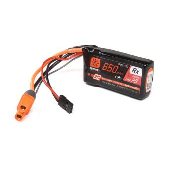 Spektrum 7.4V 650mAh 2S 15C Smart G2 Receiver LiPo Battery: IC3 - SPMX-1052