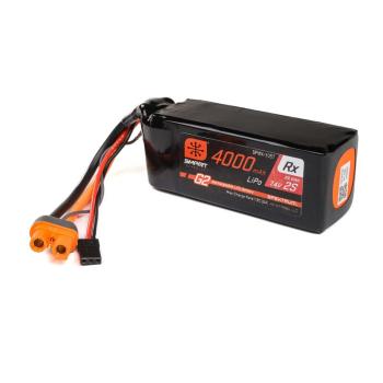 Spektrum 7.4V 4000mAh 2S 15C Smart G2 Receiver LiPo Battery: IC3 - SPMX-1057