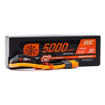 Spektrum 5000mAh 3S 11.1V Smart G2 Hard Case LiPo 100C IC3 - SPMX53S100H3